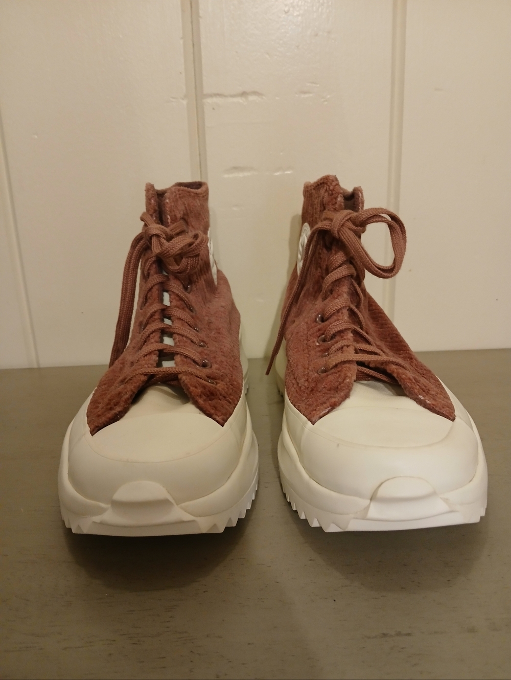 Converse 10 Platform Run Star Hike Chunky High-Top Mauve Purple Corduroy Shoes - Picture 3 of 15
